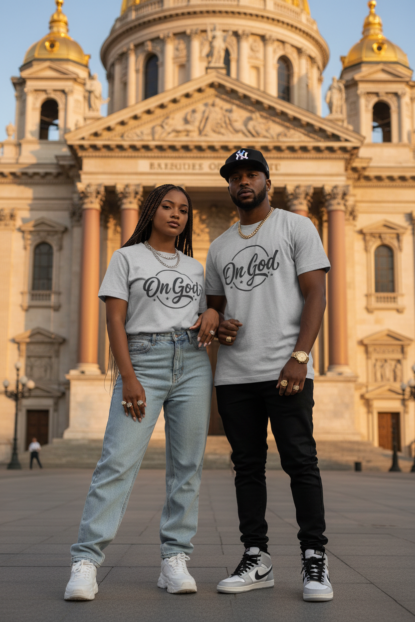 On God T-Shirt — Faith-Inspired Retro Script White Tee