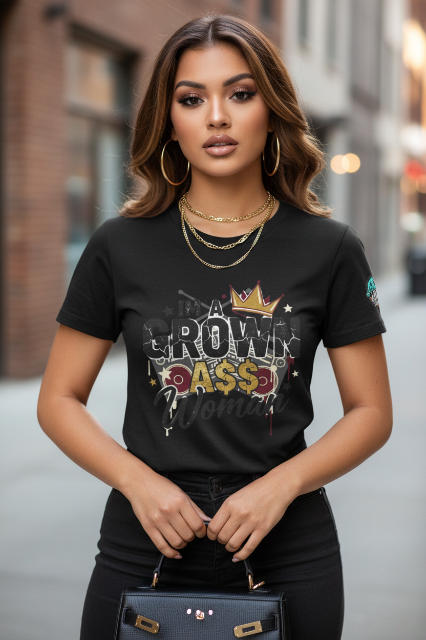 Grown Ass Woman Graphic Tee — Funny Urban Slang T‑Shirt