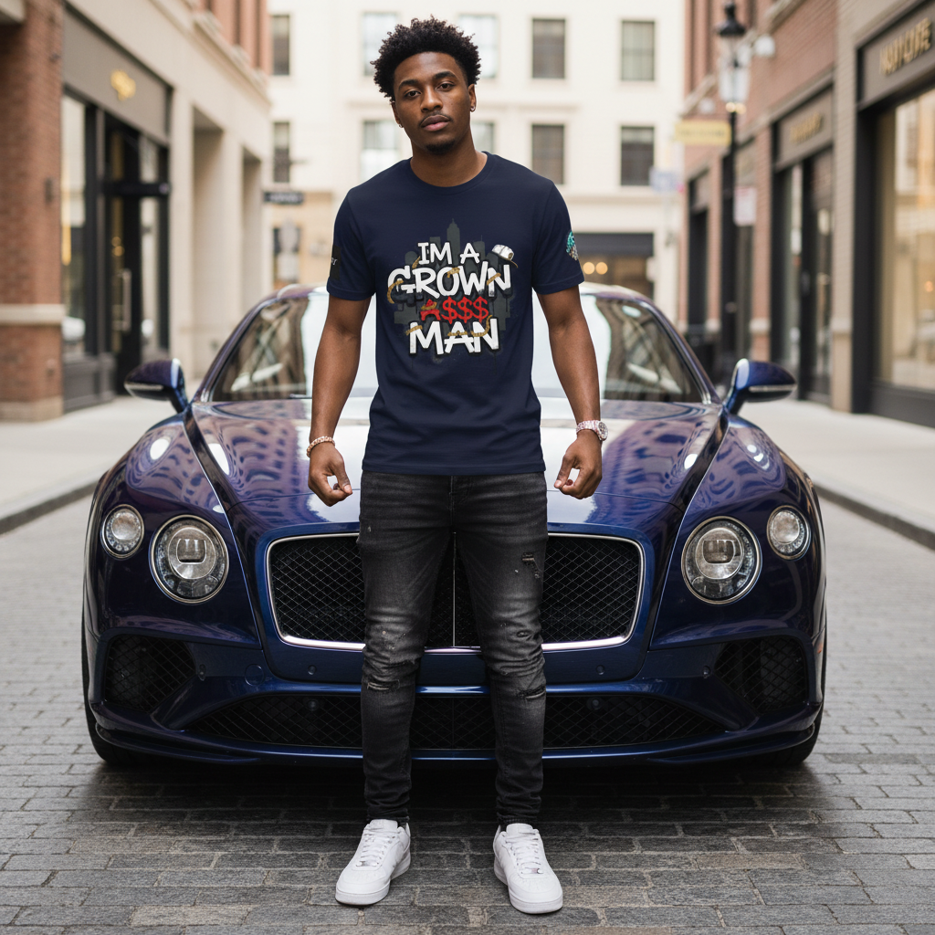 Grown Ass Man 2.0 Graphic Tee — Funny Urban Slang T‑Shirt