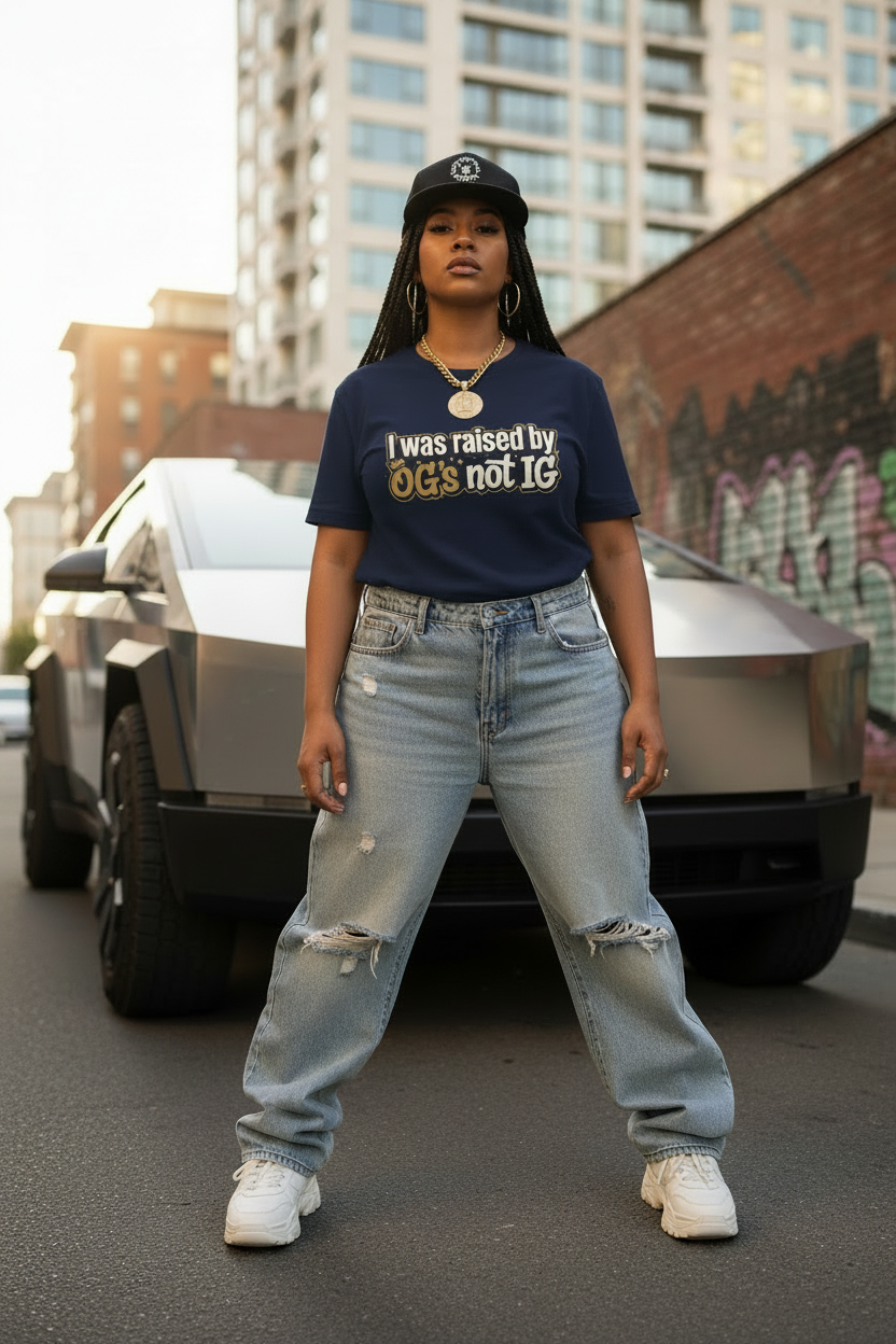 Raised by OGs Not IG T-Shirt — Retro Streetwear Tee