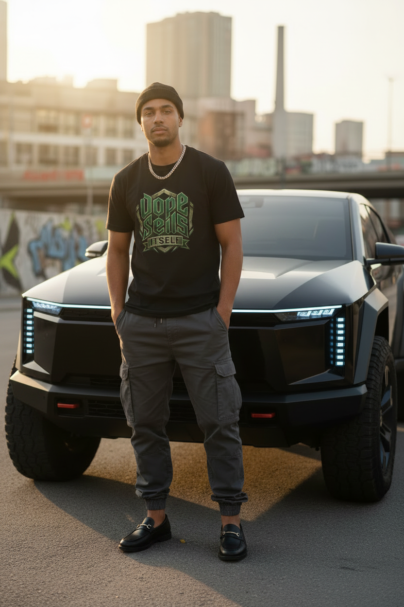 Dope Sells Itself Tee — Retro Camo Graphic T-Shirt