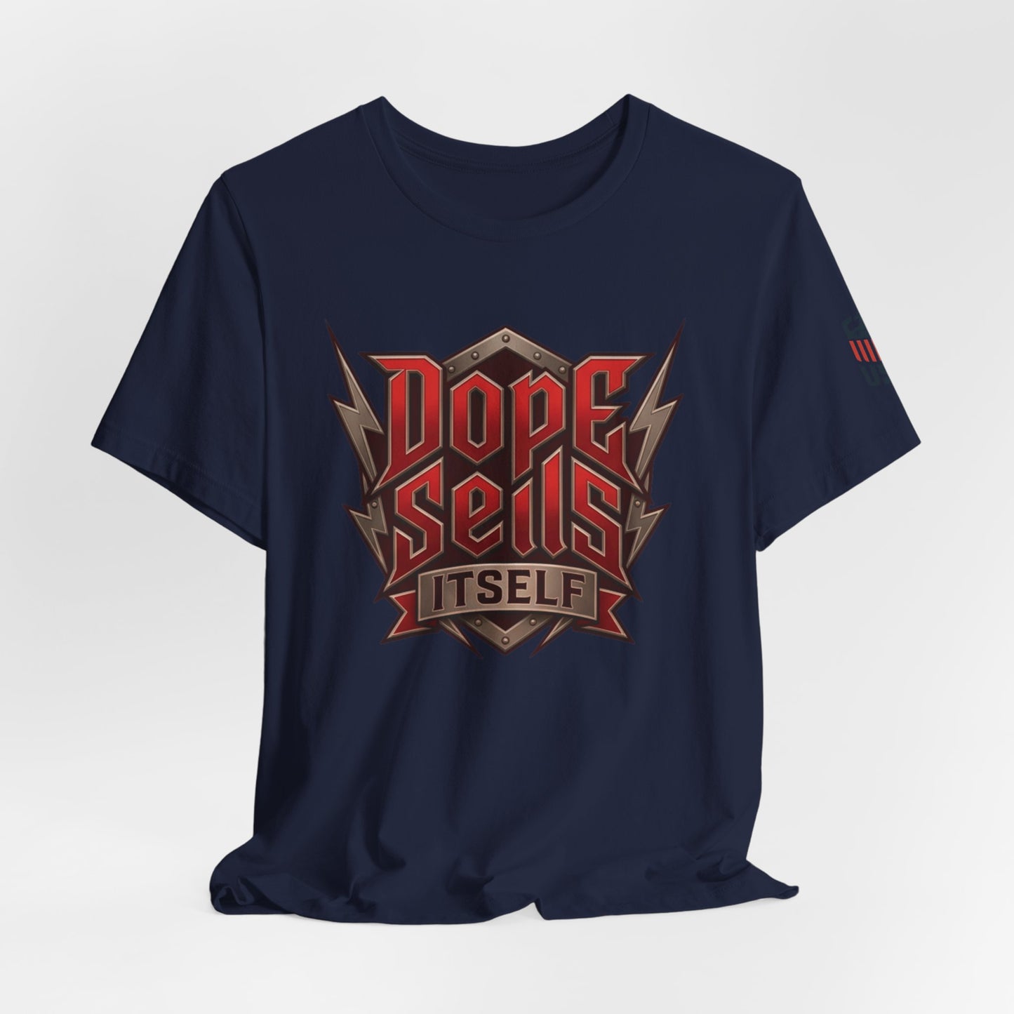 T-Shirt — "Dope Sells Itself" Retro Rock Graphic Red Tee