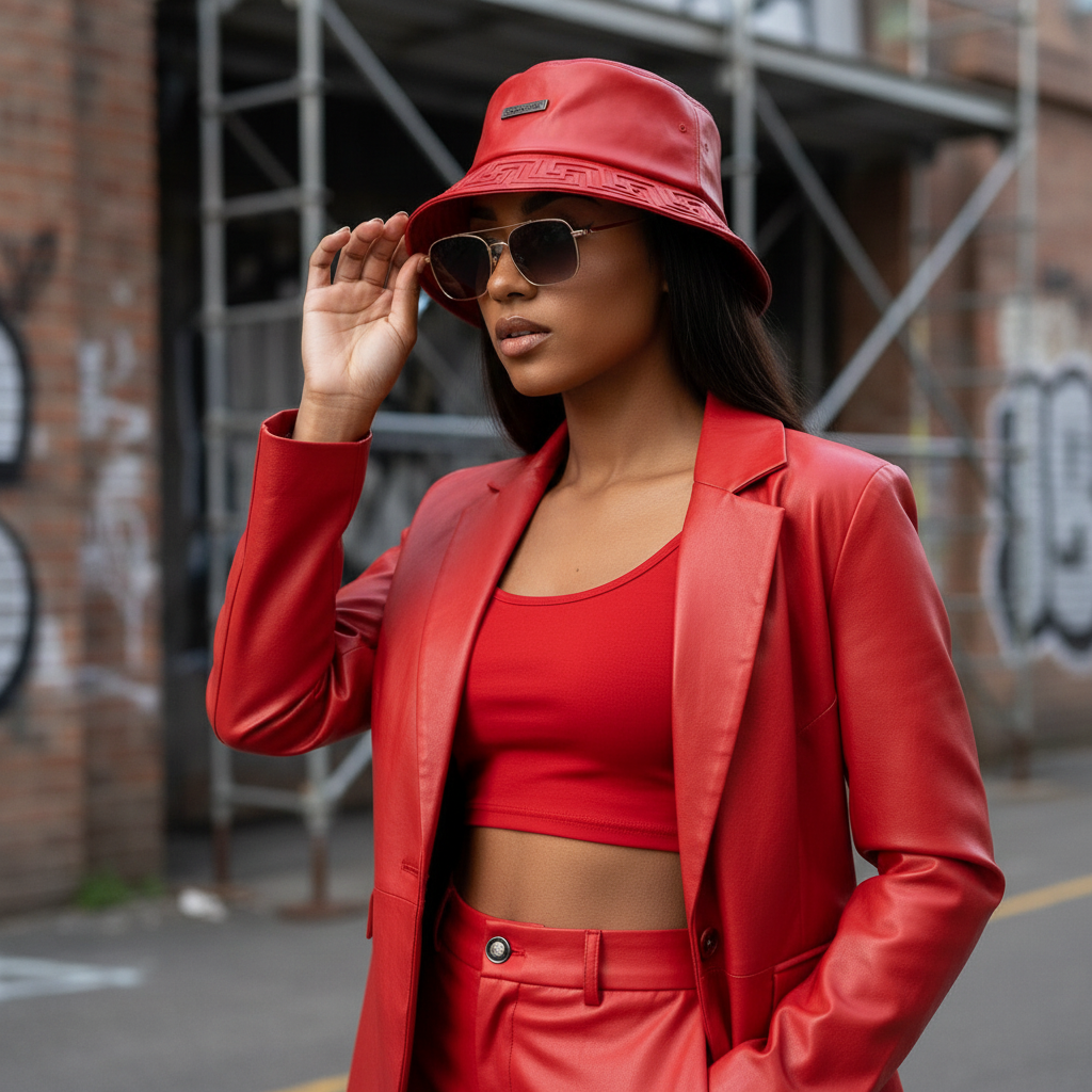 M007 Romano Vegan L. Bucket Hat - Red