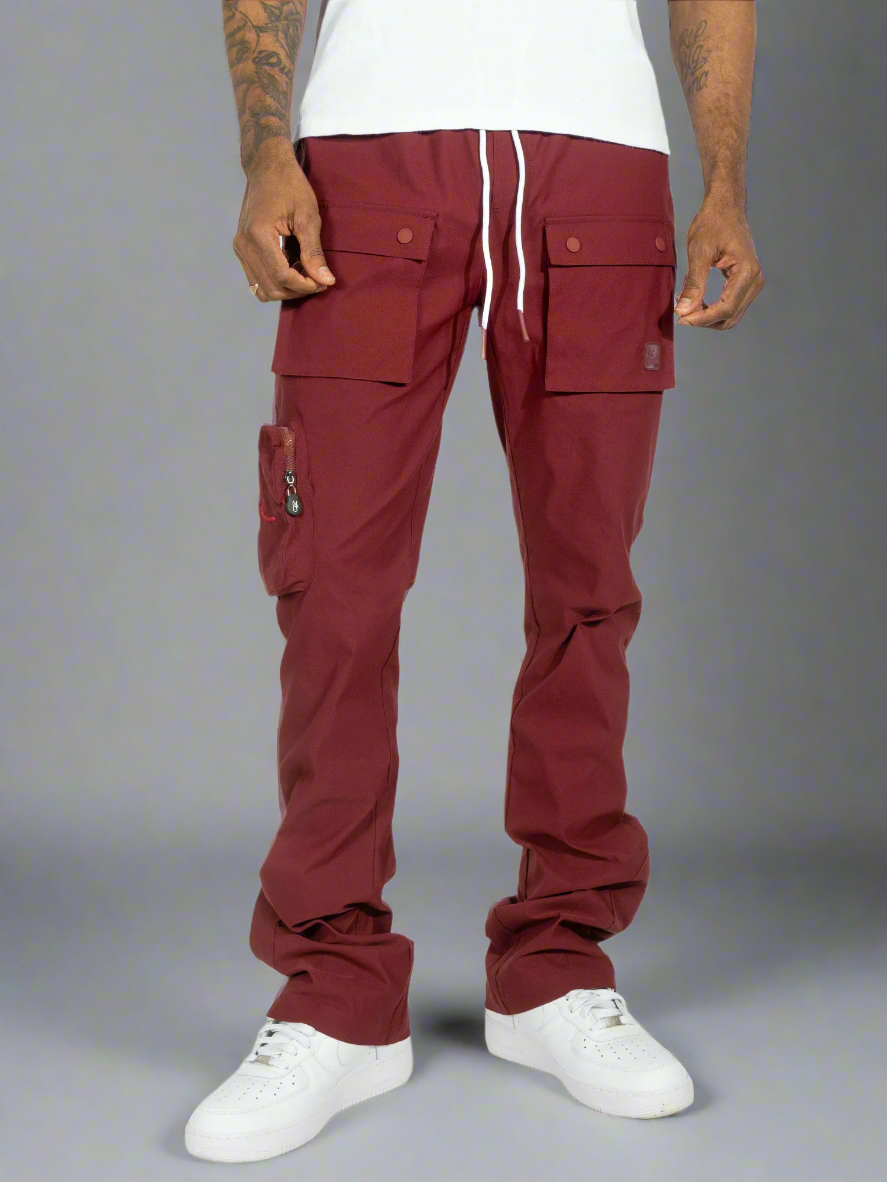 Sartoni Nylon Stacked Pants - Burgundy