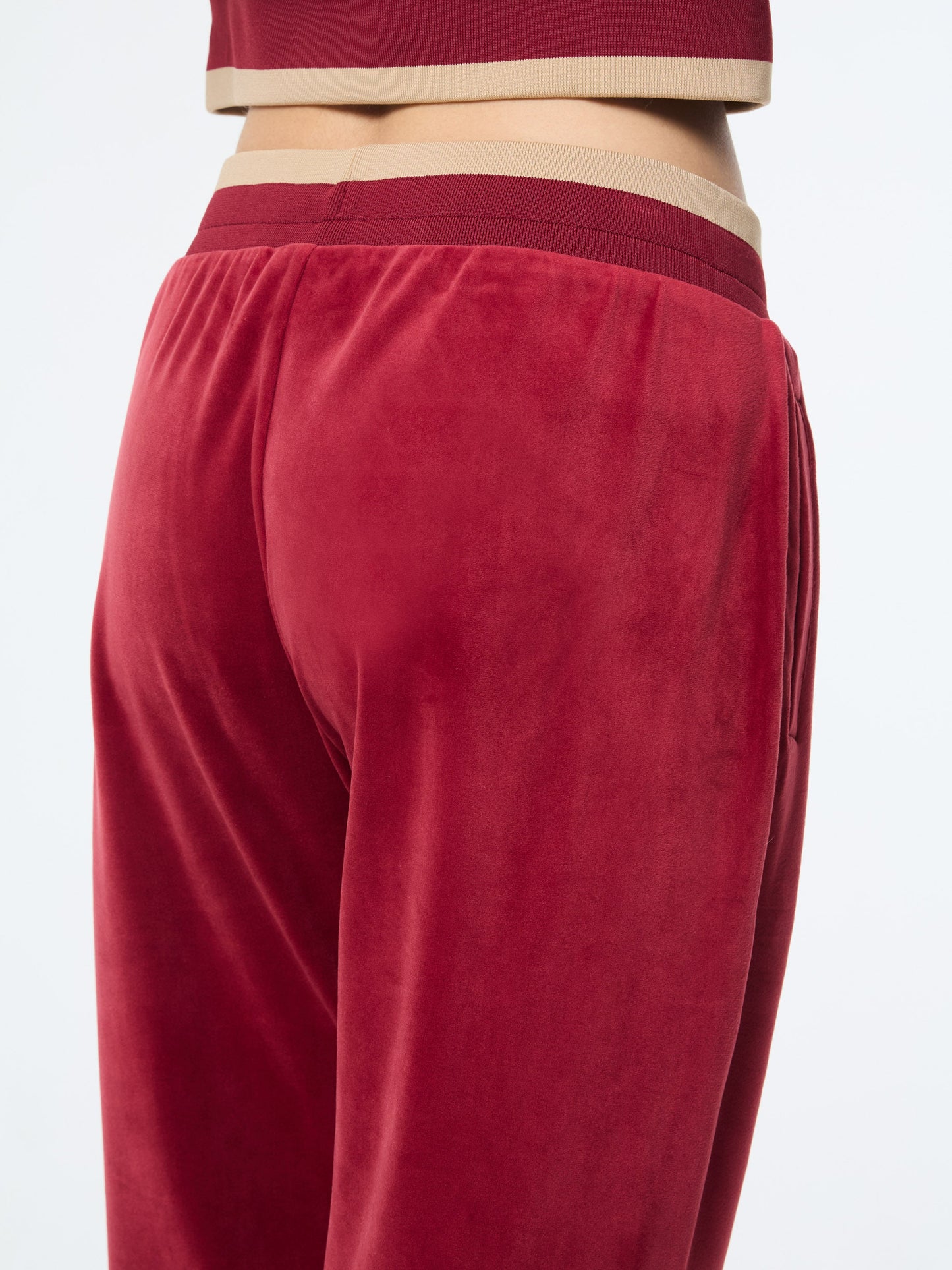 Leta Velour Pant- Rhubarb