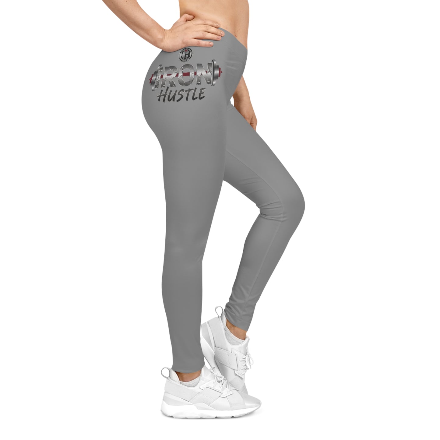Motivational Graphic Leggings — "Iron Hustle" Fitness Yoga Pants