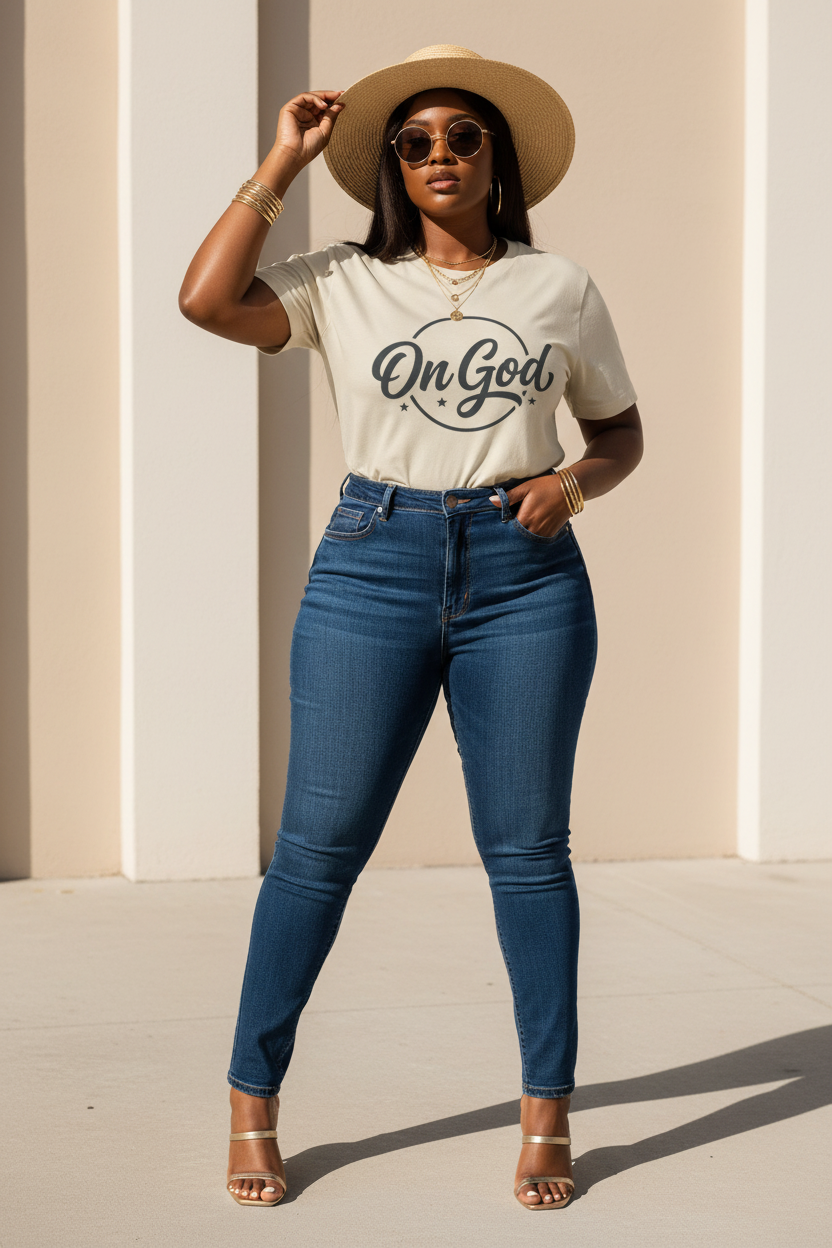 On God T-Shirt — Faith-Inspired Retro Script White Tee