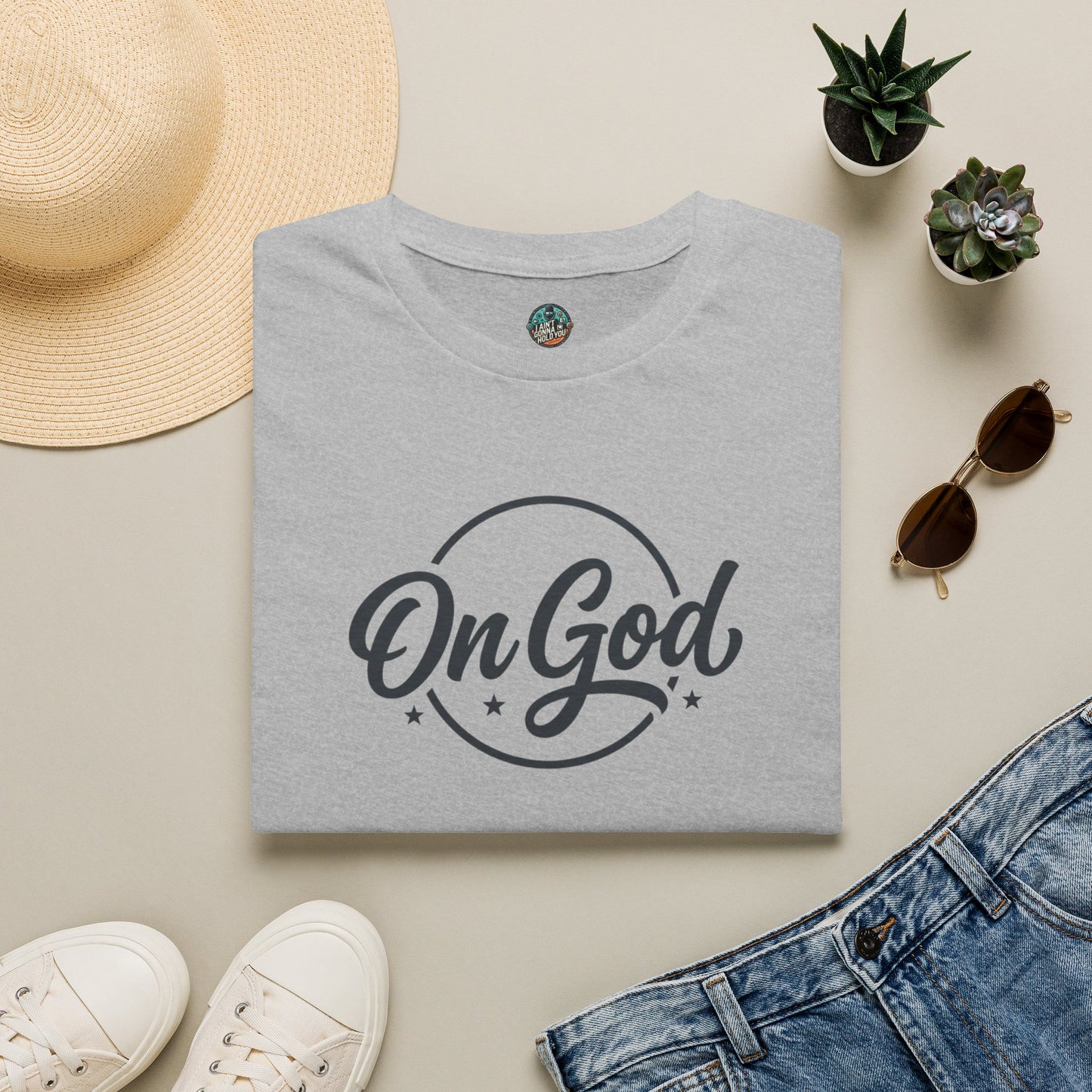 On God T-Shirt — Faith-Inspired Retro Script White Tee