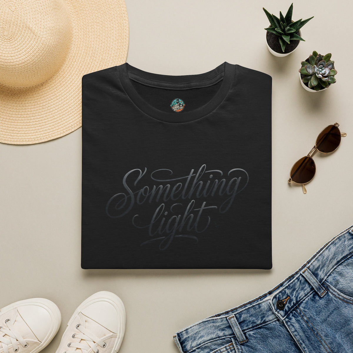 Something Light T-Shirt — Script Typography Casual Tee
