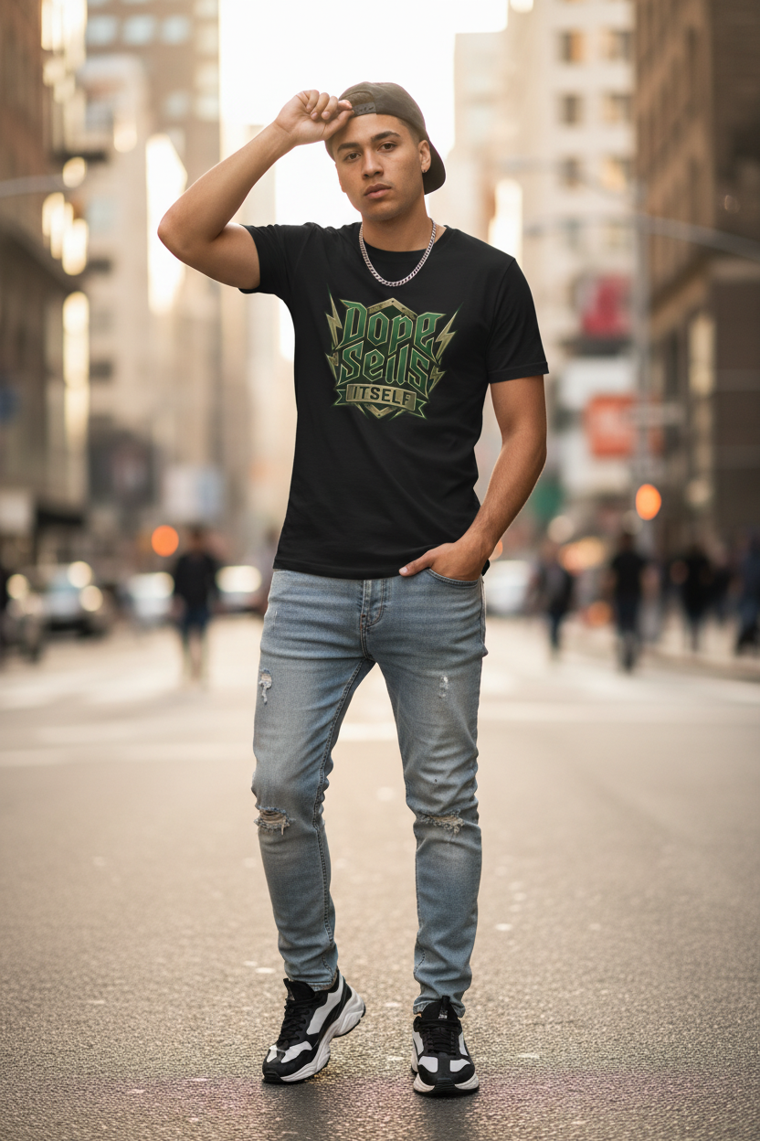 Dope Sells Itself Tee — Retro Camo Graphic T-Shirt