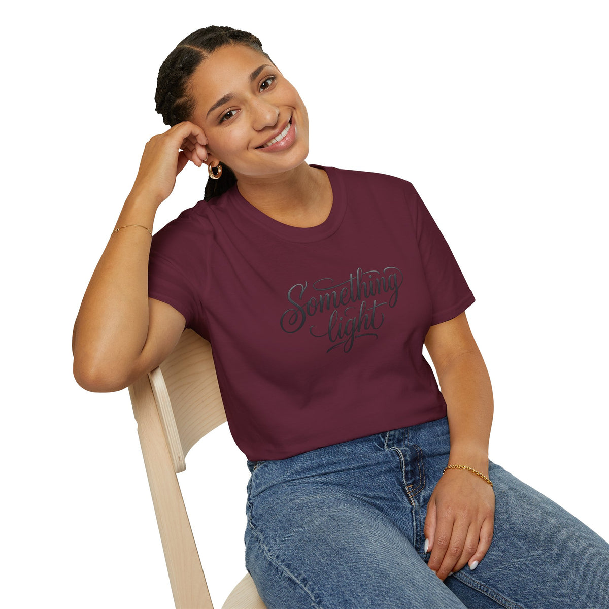 Something Light T-Shirt — Script Typography Casual Tee