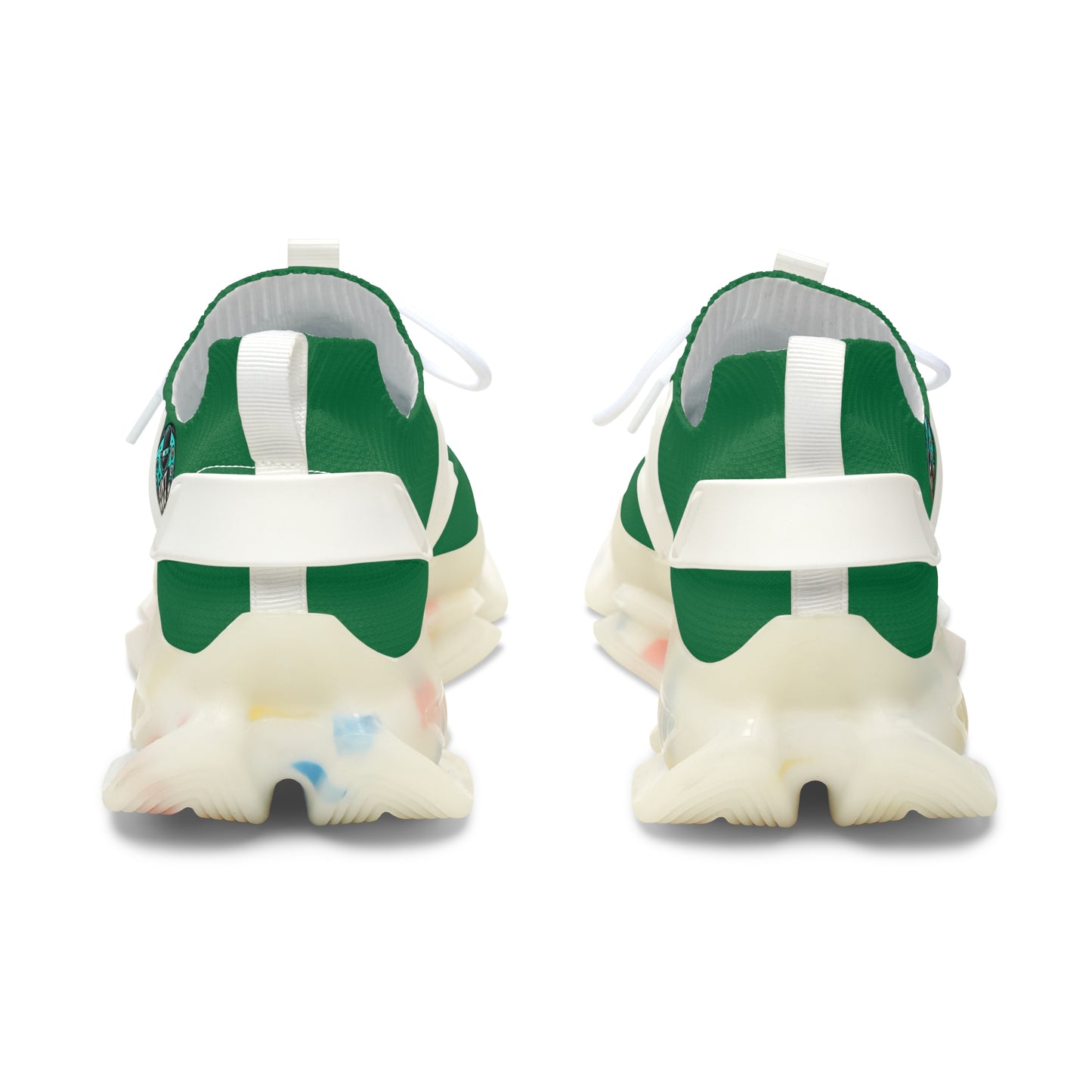 Green with white sole Mesh Women's Sneakers — Lightweight Breathable Athletic Shoes