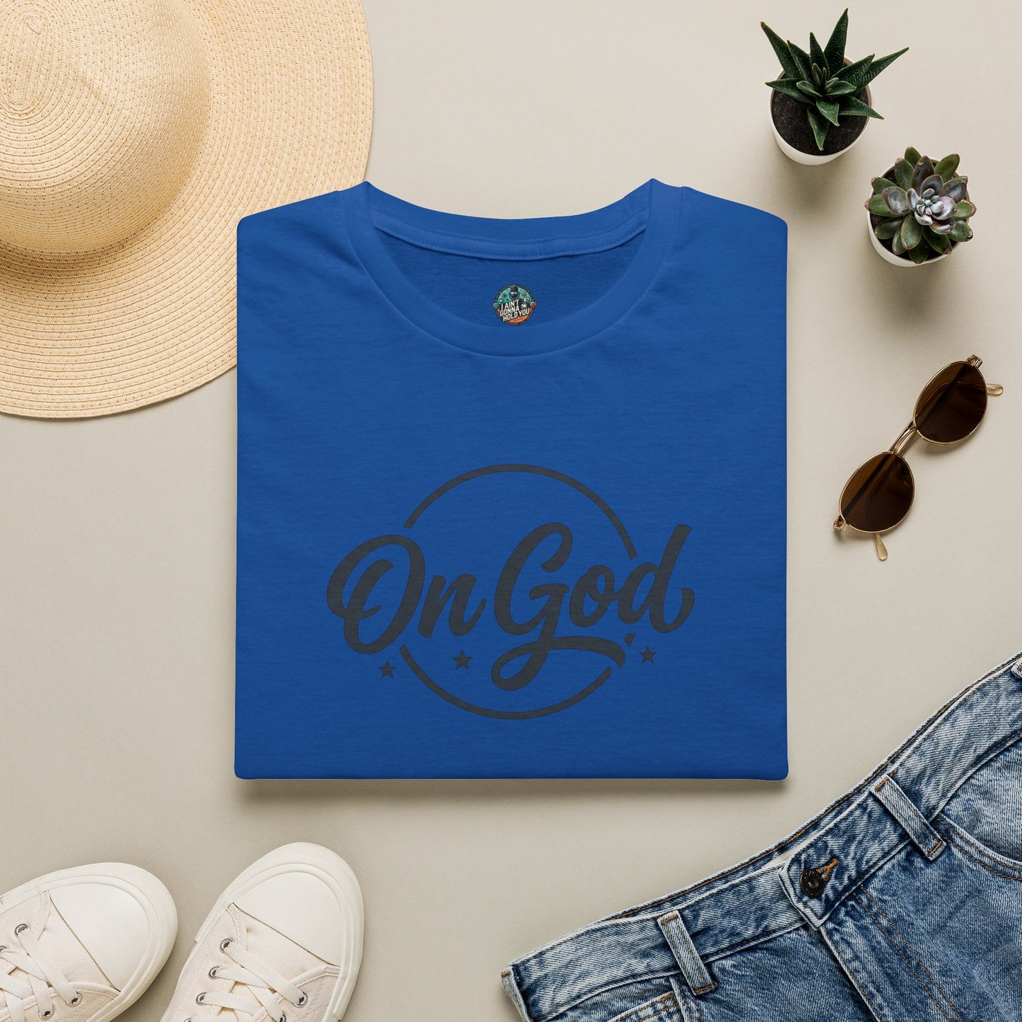 On God T-Shirt — Faith-Inspired Retro Script White Tee
