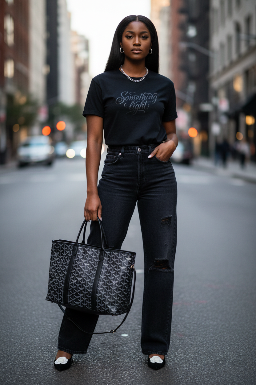 Something Light T-Shirt — Script Typography Casual Tee