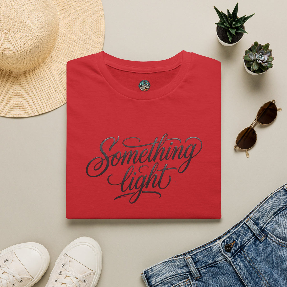 Something Light T-Shirt — Script Typography Casual Tee