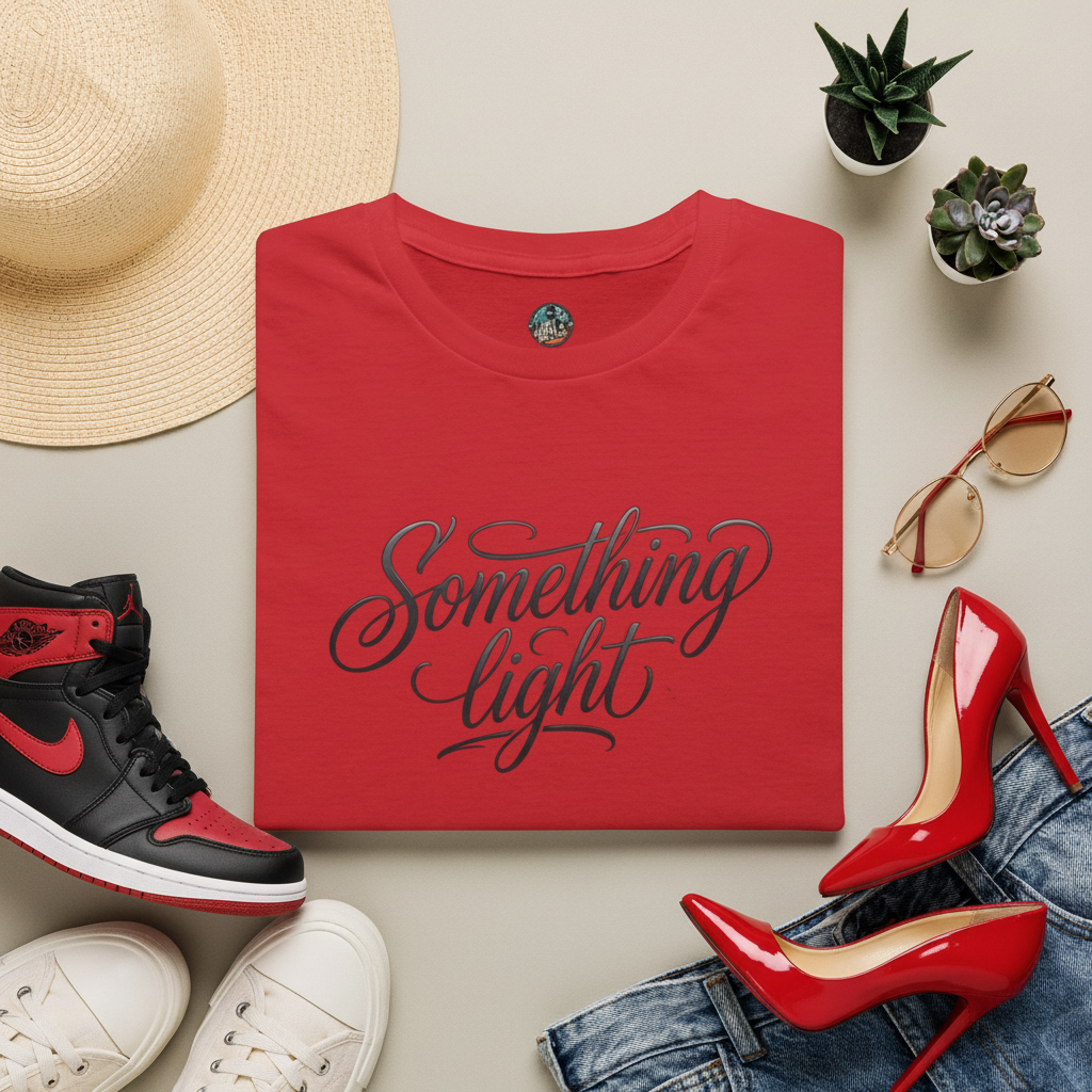 Something Light T-Shirt — Script Typography Casual Tee