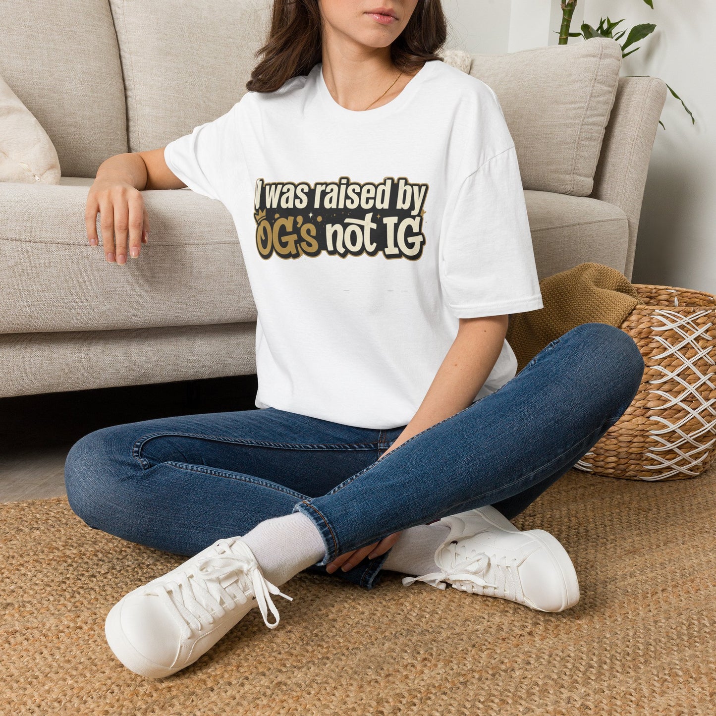 Raised by OGs Not IG T-Shirt — Retro Streetwear Tee
