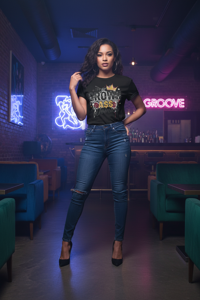 Grown Ass Woman Graphic Tee — Funny Urban Slang T‑Shirt