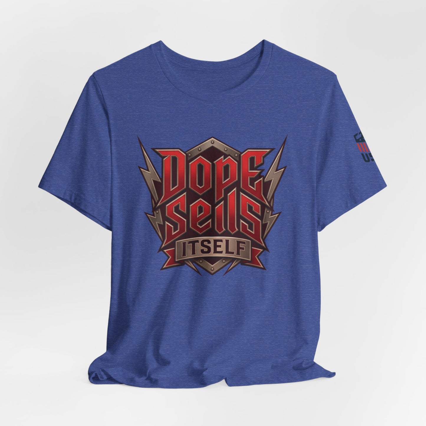 T-Shirt — "Dope Sells Itself" Retro Rock Graphic Red Tee