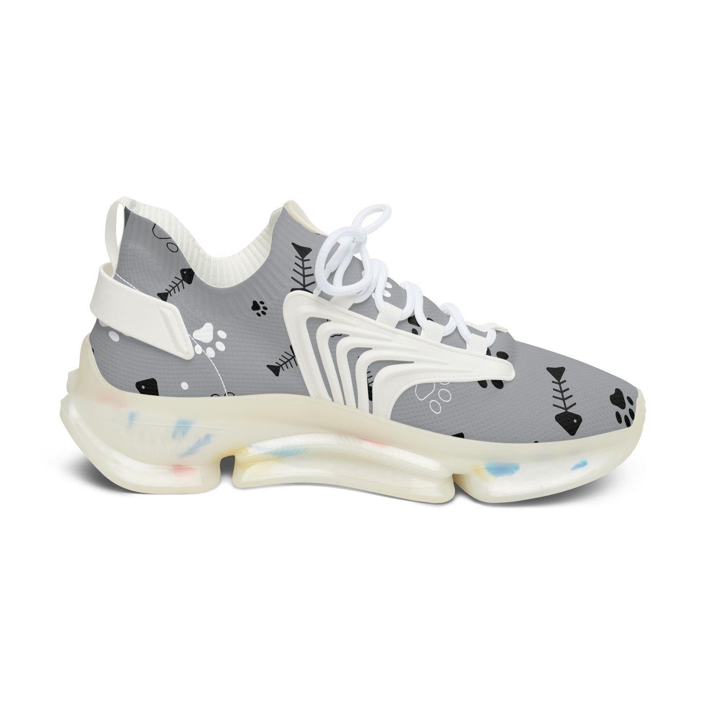 Gray and bones Mesh Women's Sneakers — Lightweight Breathable Athletic Shoes