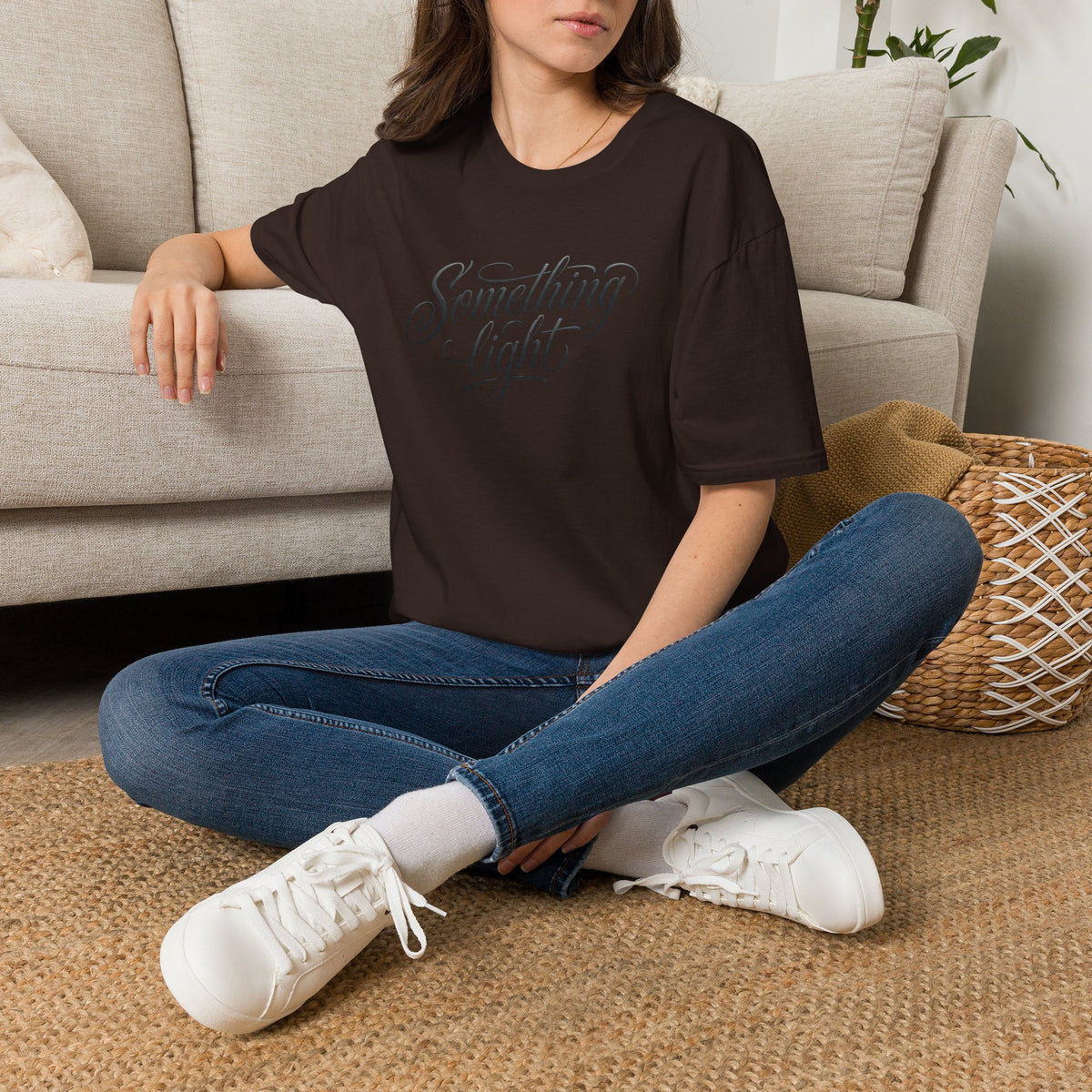 Something Light T-Shirt — Script Typography Casual Tee