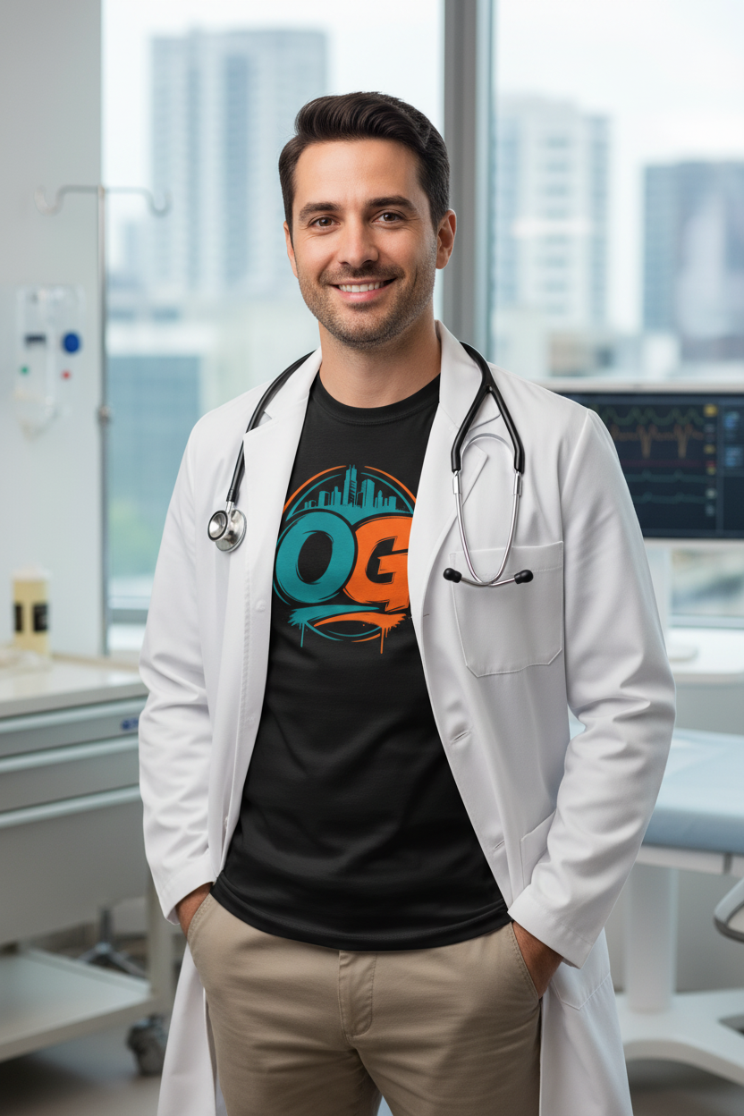 OG Legend Tee — Retro Miami Skyline Graphic T-Shirt