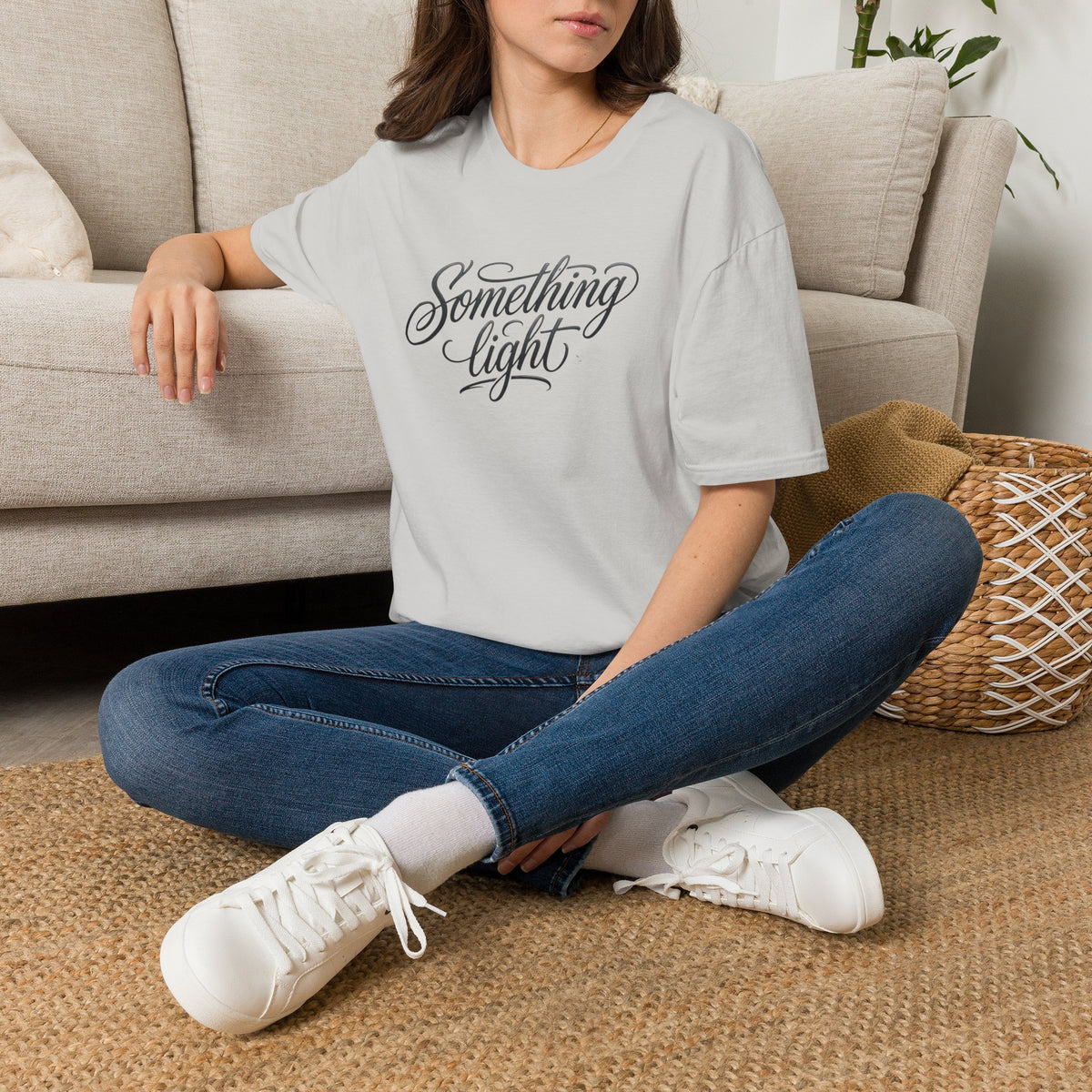 Something Light T-Shirt — Script Typography Casual Tee