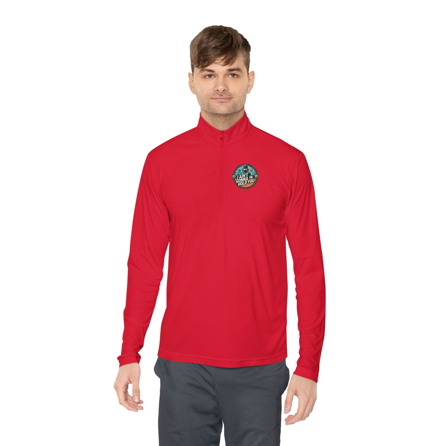 Quarter-Zip Pullover with logo prints