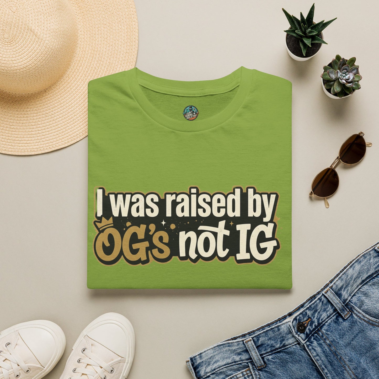 Raised by OGs Not IG T-Shirt — Retro Streetwear Tee
