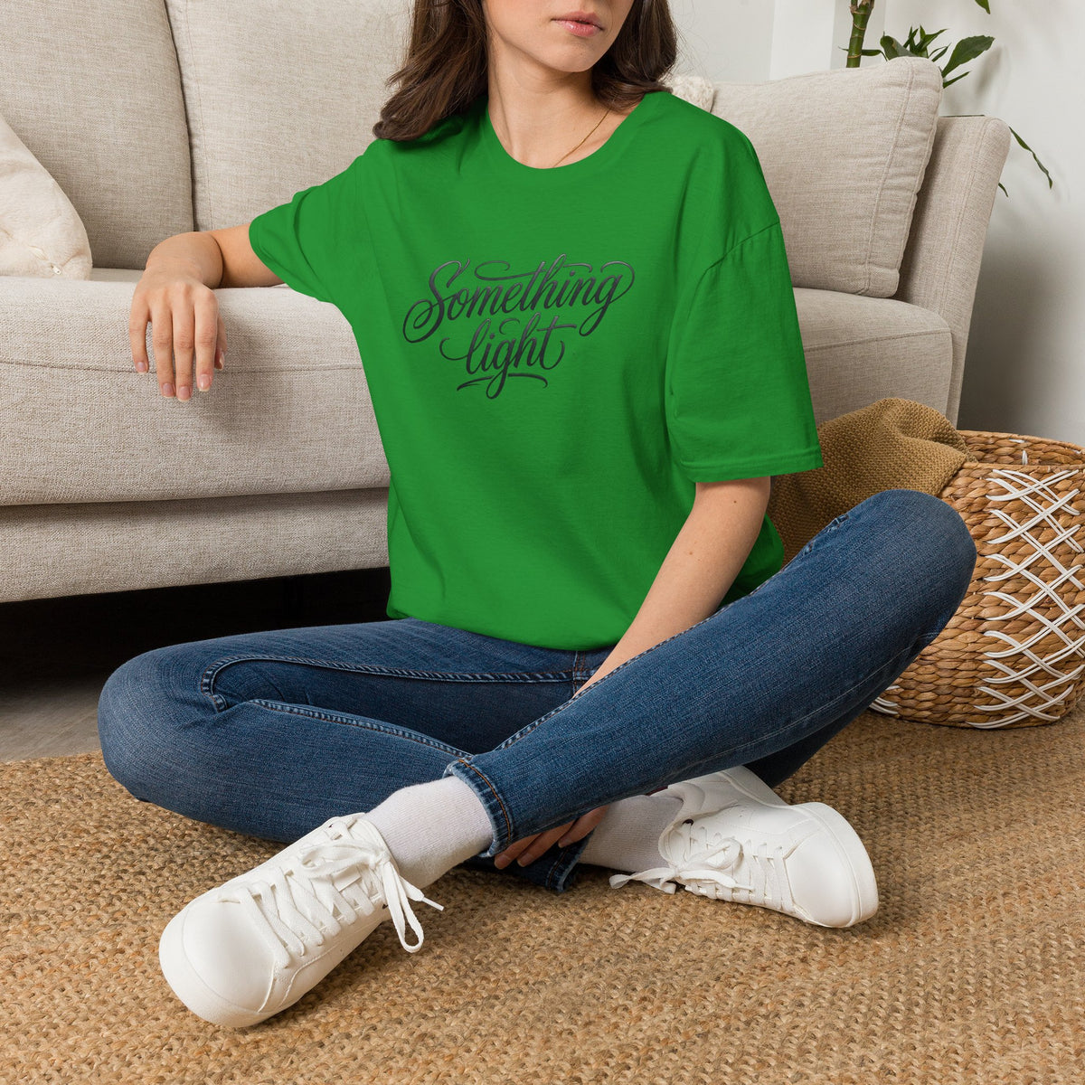 Something Light T-Shirt — Script Typography Casual Tee