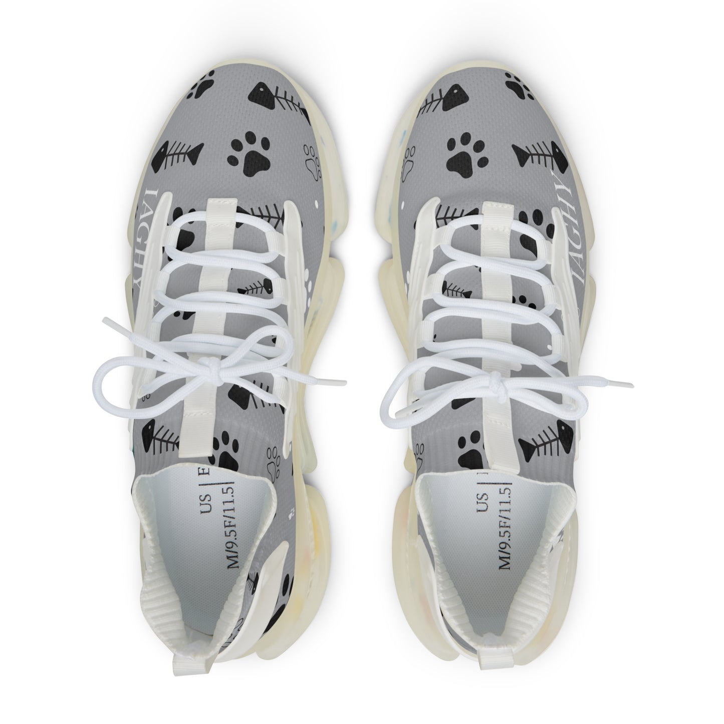 Gray and Bones Mesh Sneakers — Lightweight Athletic Running Shoes for Men