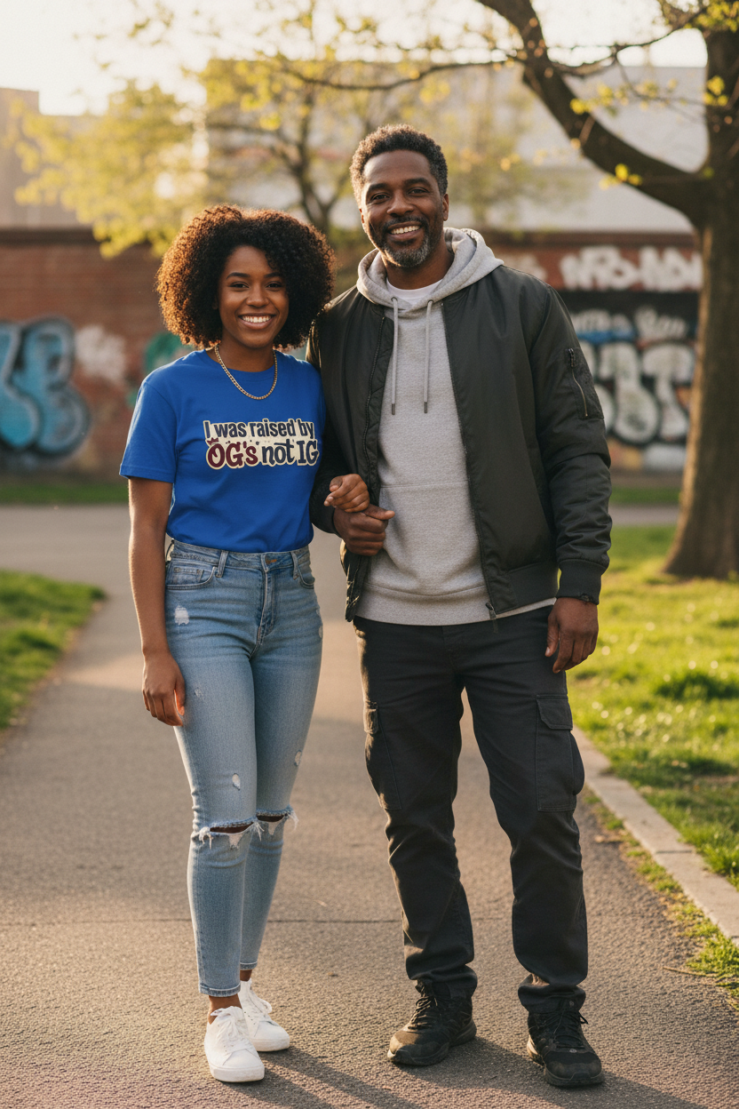 Raised by OGs Not IG T-Shirt — Retro Statement Tee for Streetwise Pride