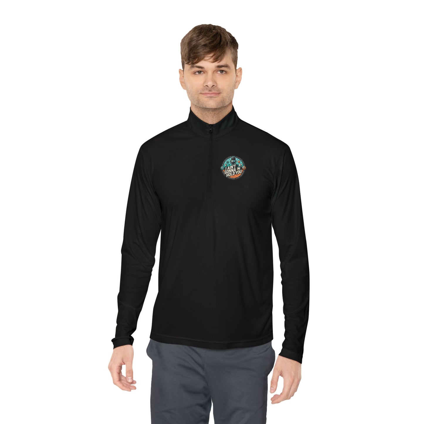 Quarter-Zip Pullover with logo prints