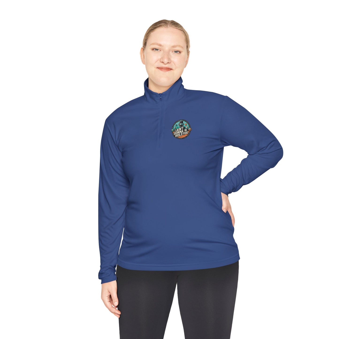 Quarter-Zip Pullover with logo prints