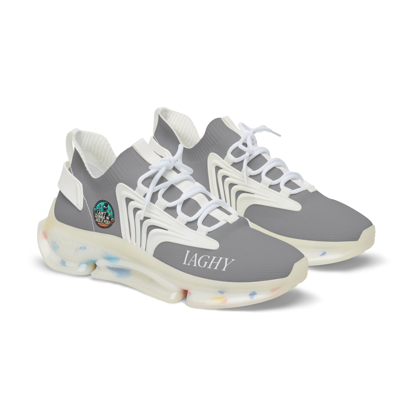 Grey Mesh Sneakers — Lightweight Athletic Running Shoes for men