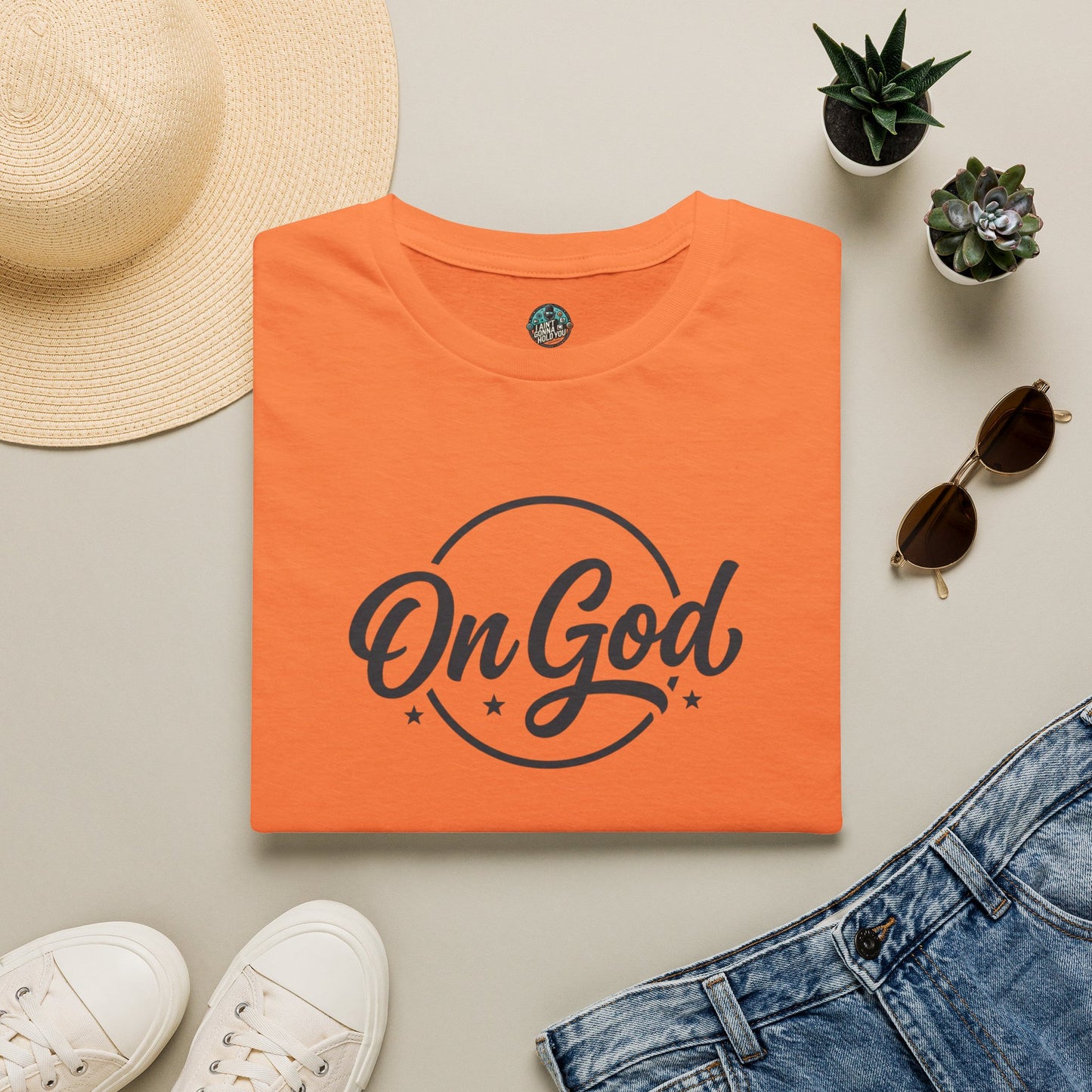On God T-Shirt — Faith-Inspired Retro Script White Tee