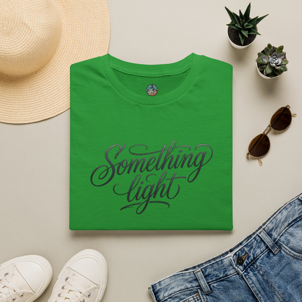 Something Light T-Shirt — Script Typography Casual Tee