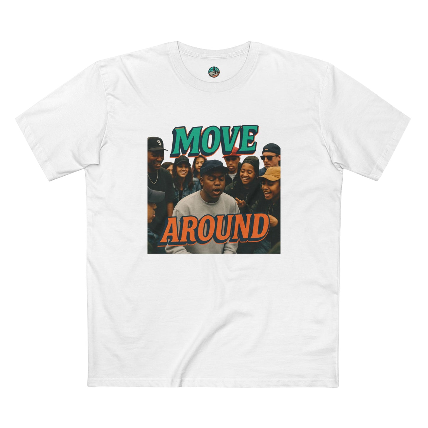 Move Around "Rise Grind Repeat" Graphic Tee — Retro Hip-Hop Crew Shirt