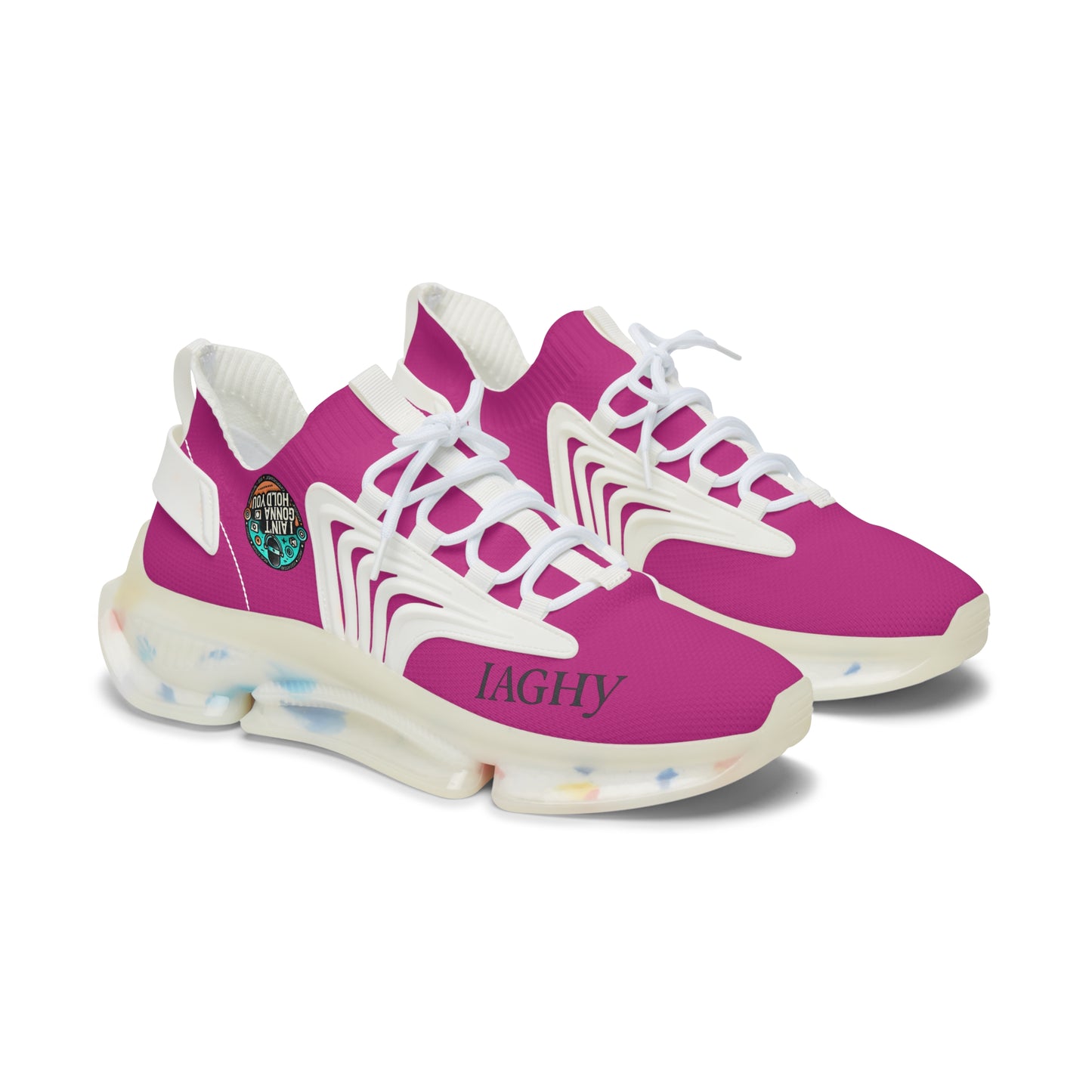 Pink and white sole Women's Sneakers — Lightweight Breathable Athletic Shoes