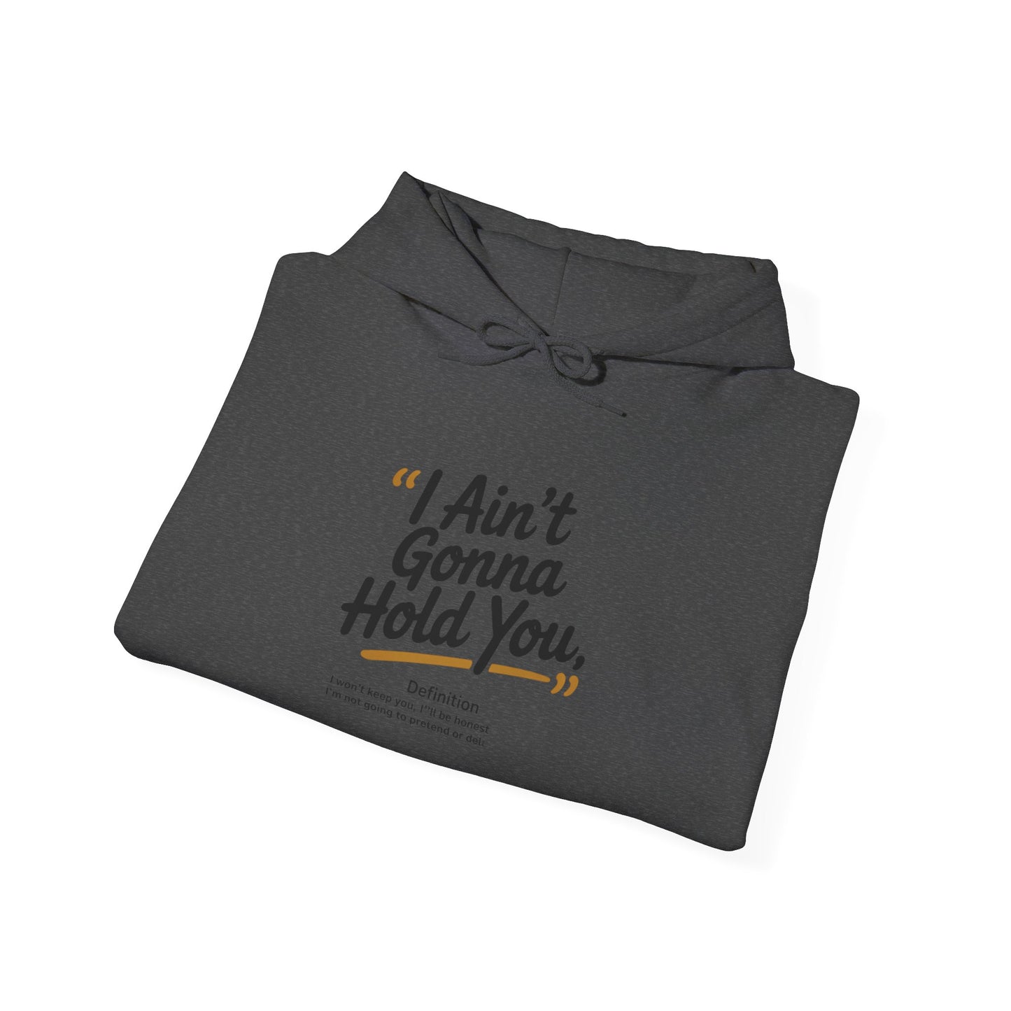 Hooded Sweatshirt - I Aint Gonna Hold You Print - Special Edition Warm and Stylish
