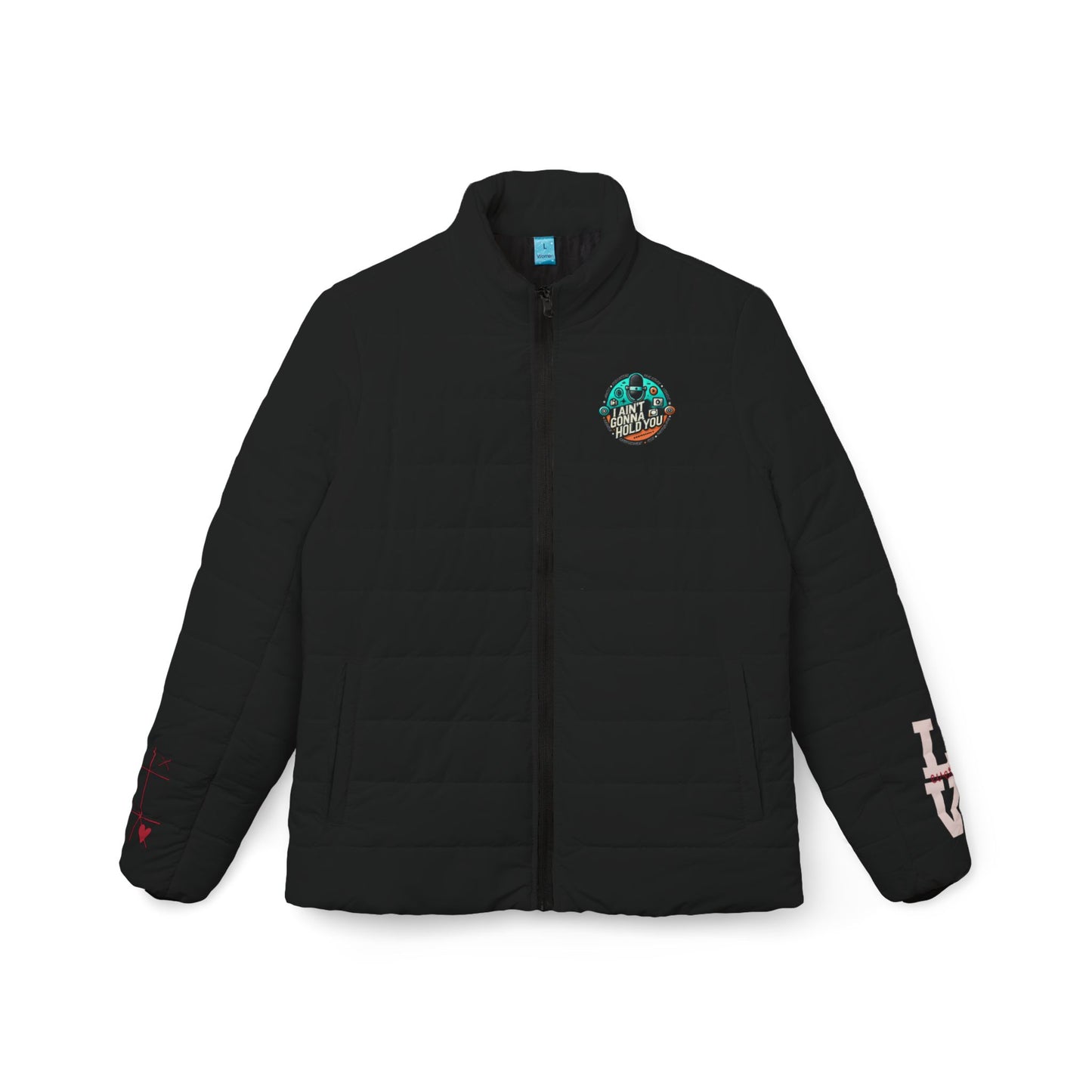 Love Prints Women's Puffer Jacket - Black Princess