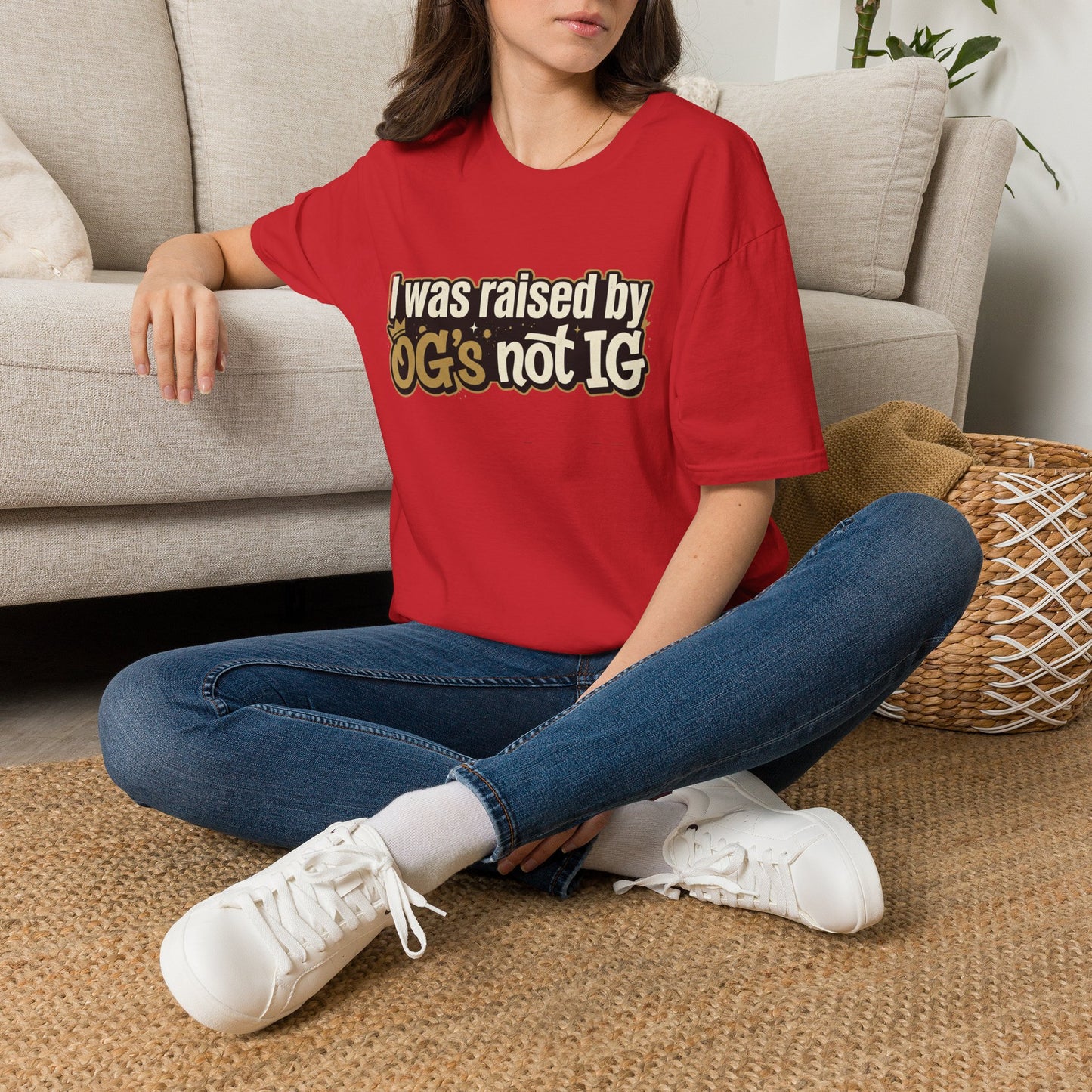 Raised by OGs Not IG T-Shirt — Retro Streetwear Tee