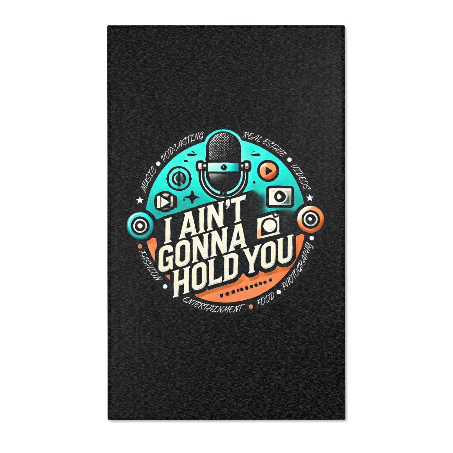 I Ain't Gonna Hold You Area Rug — Vintage Podcast & Streaming Microphone Floor Mat