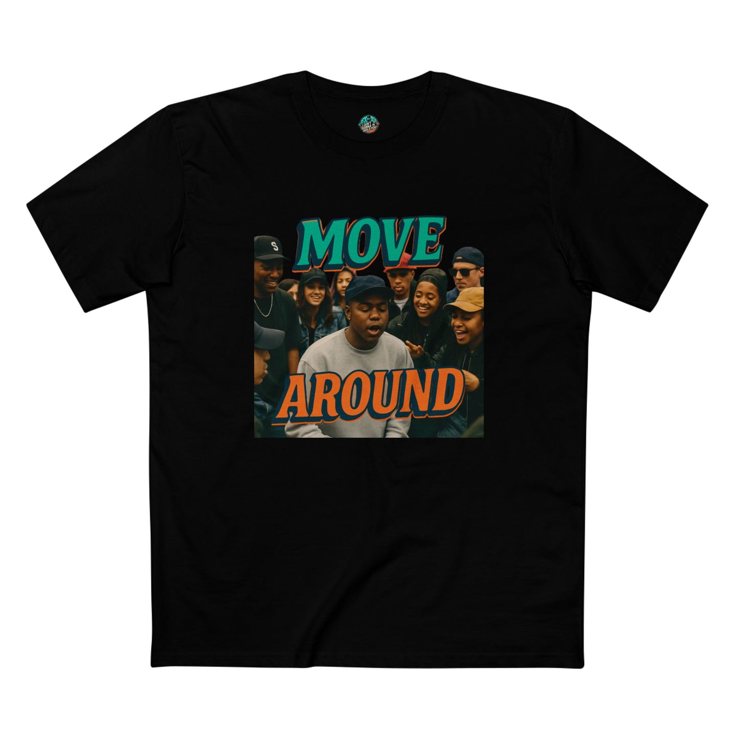 Move Around "Rise Grind Repeat" Graphic Tee — Retro Hip-Hop Crew Shirt