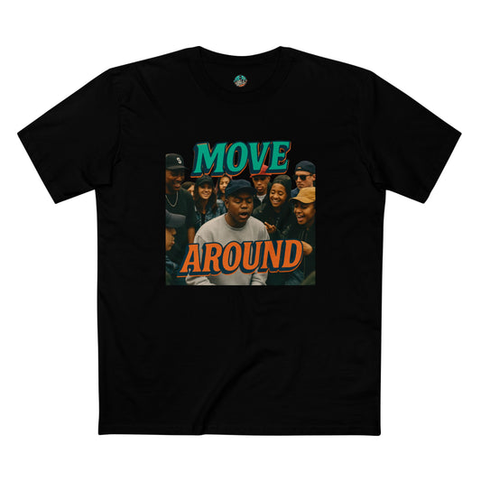 Move Around "Rise Grind Repeat" Graphic Tee — Retro Hip-Hop Crew Shirt