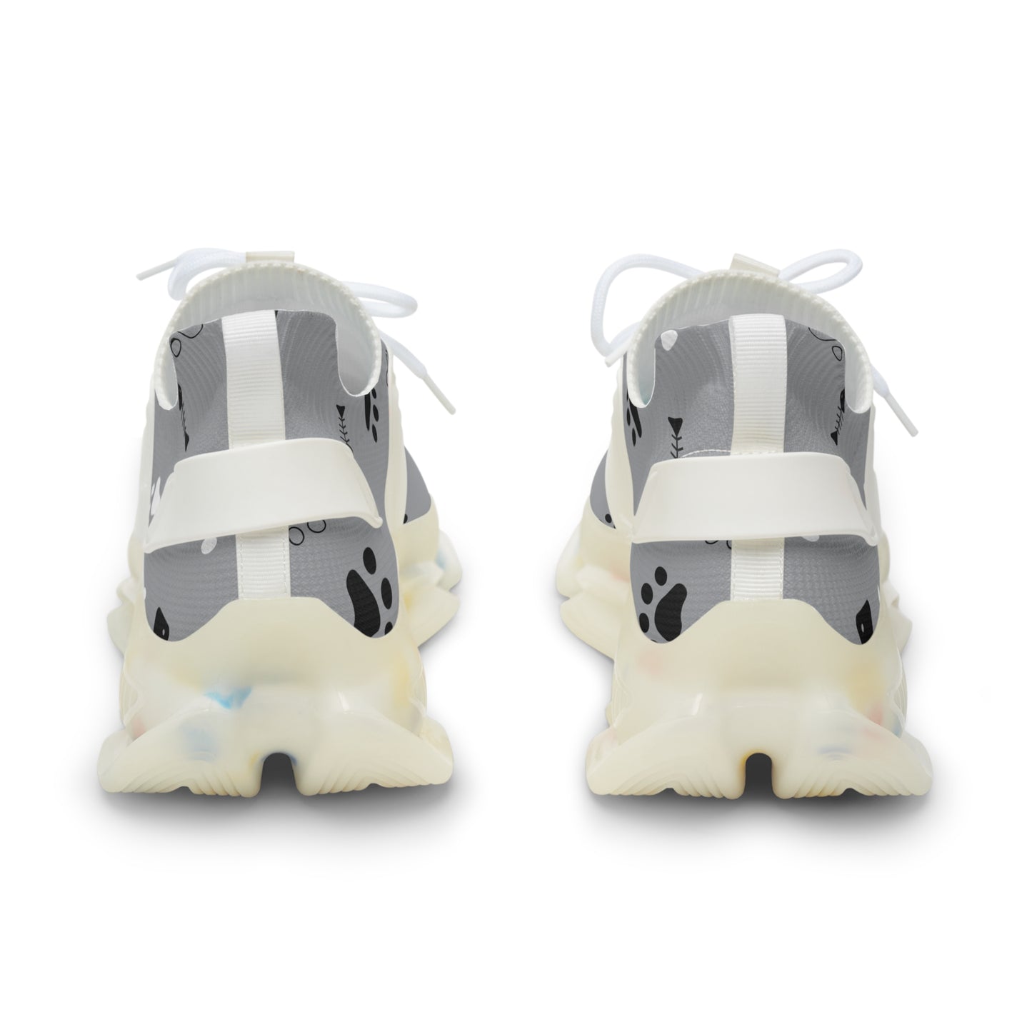 Gray and Bones Mesh Sneakers — Lightweight Athletic Running Shoes for Men
