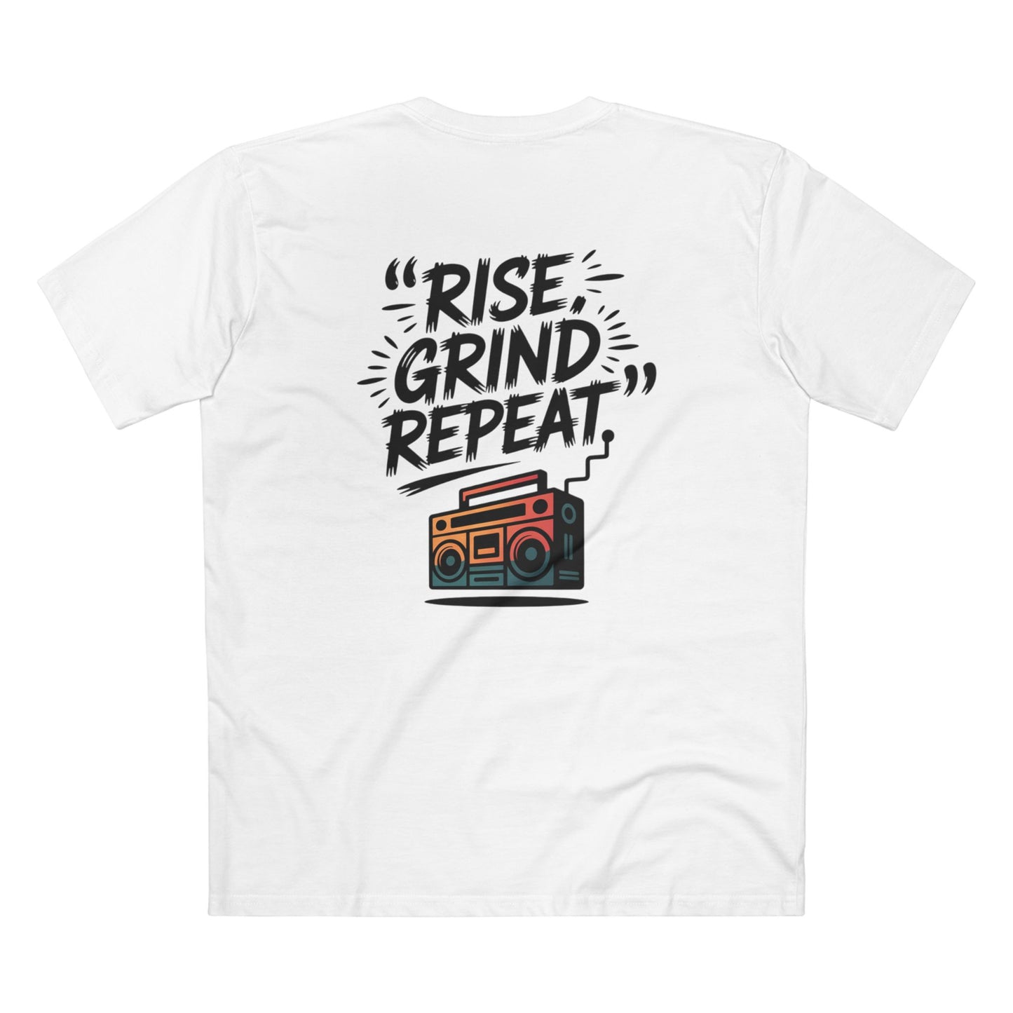 Move Around "Rise Grind Repeat" Graphic Tee — Retro Hip-Hop Crew Shirt