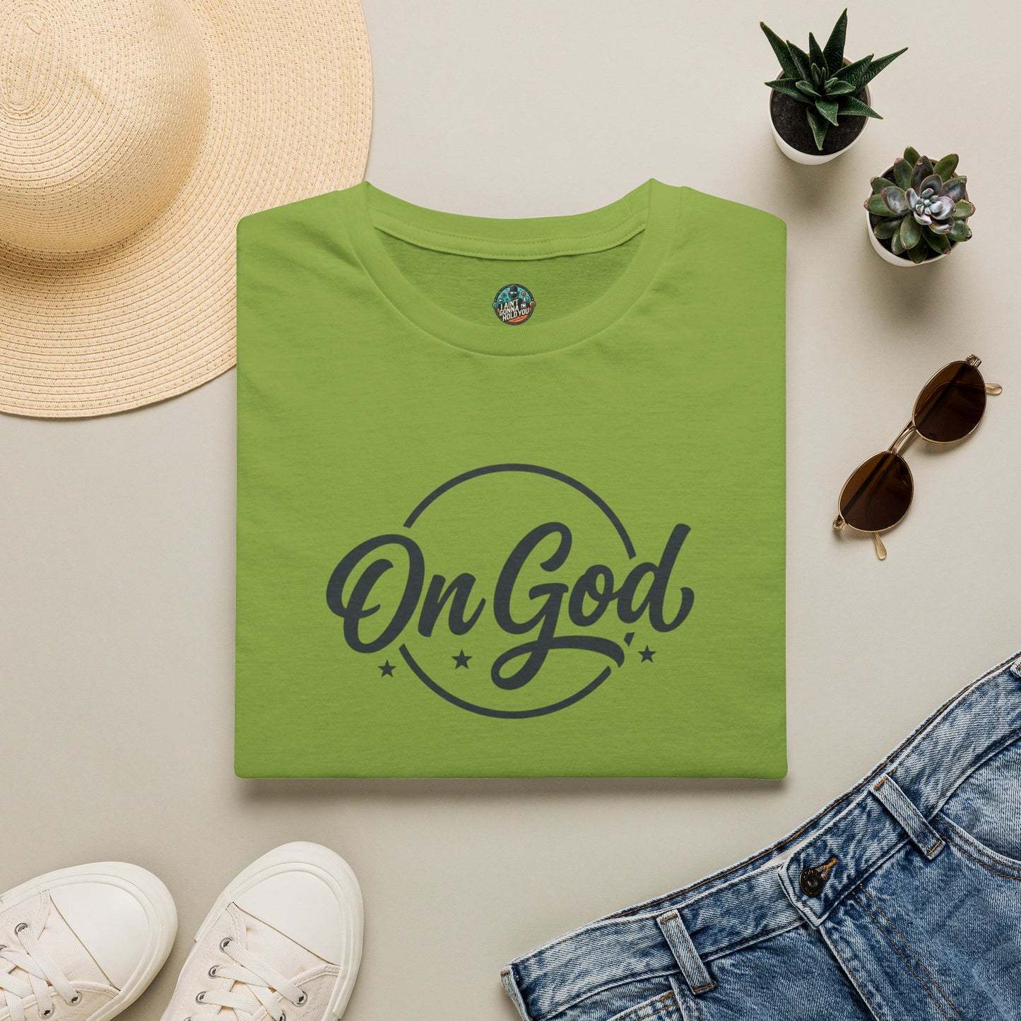 On God T-Shirt — Faith-Inspired Retro Script White Tee