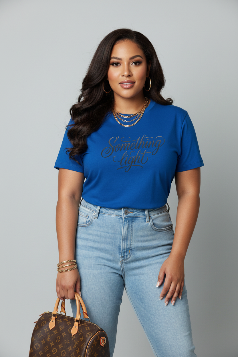 Something Light T-Shirt — Script Typography Casual Tee