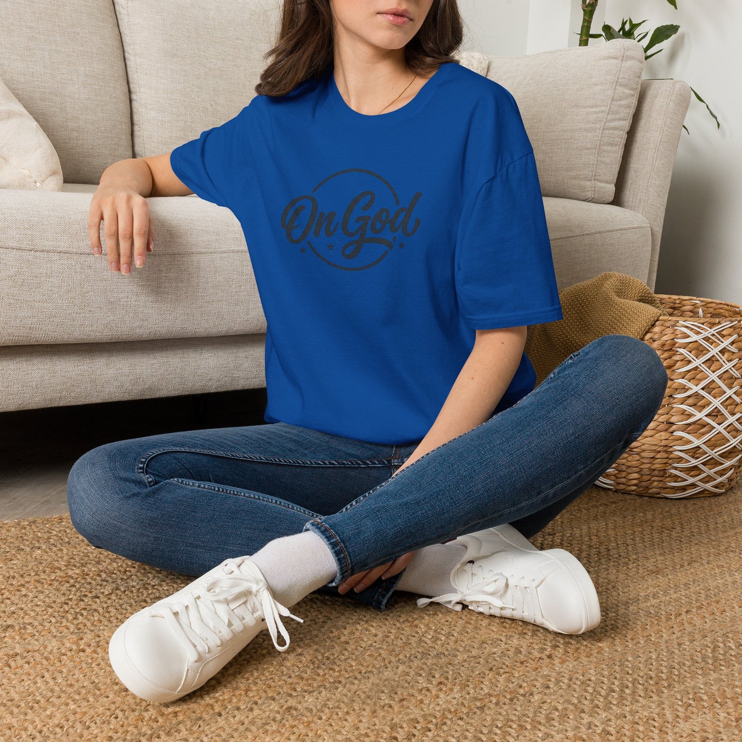 On God T-Shirt — Faith-Inspired Retro Script White Tee